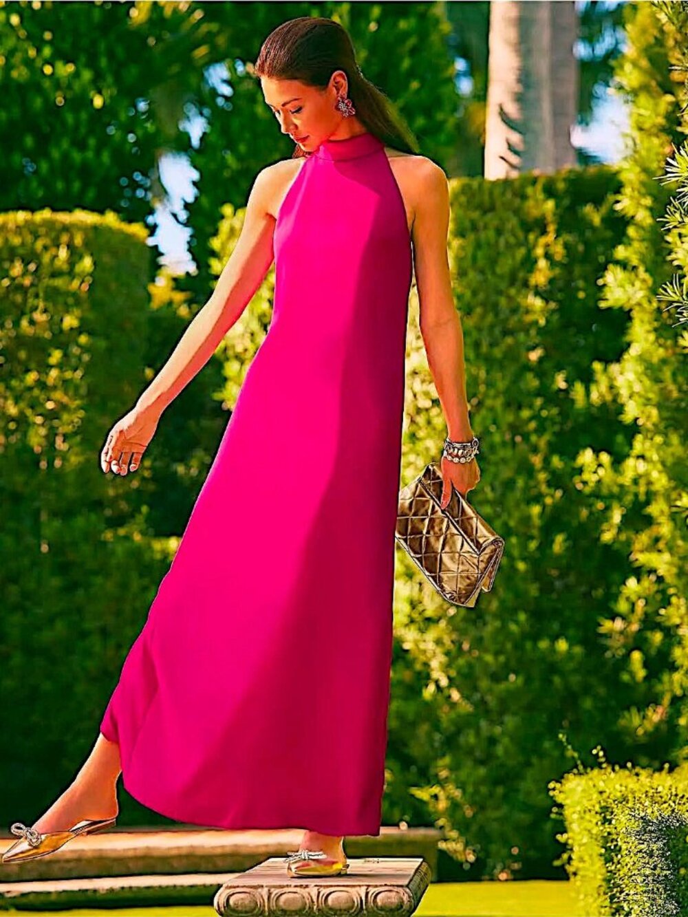 Lilly Pulitzer Alaric Halter Maxi Dress in Mystique Pink NWT - Size 14